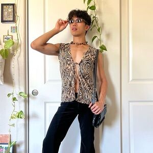 Vintage Y2K Zebra Top